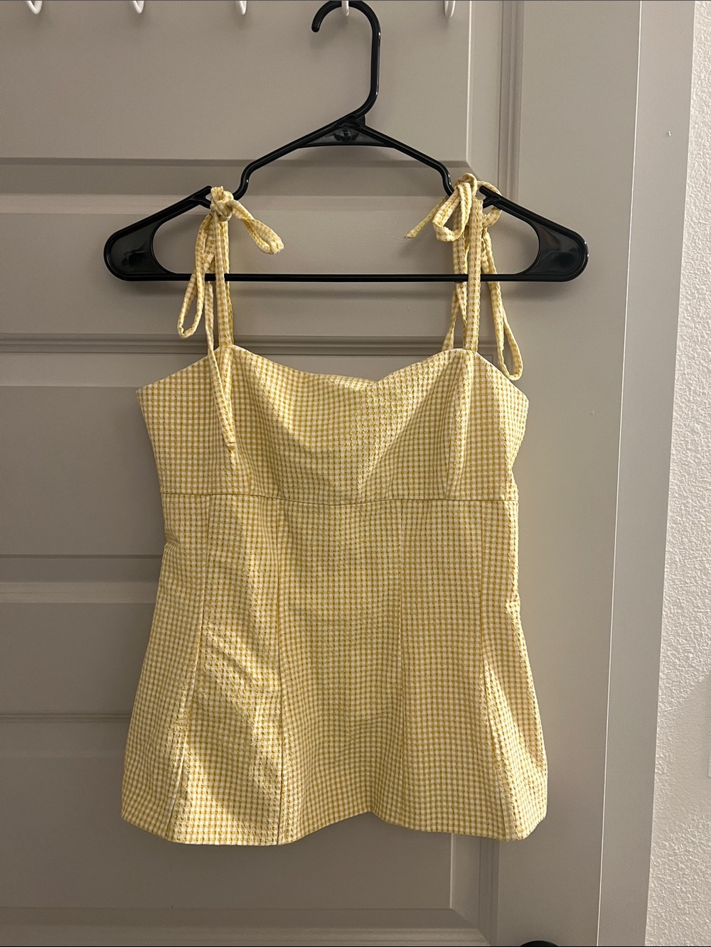 Zara yellow gingham top